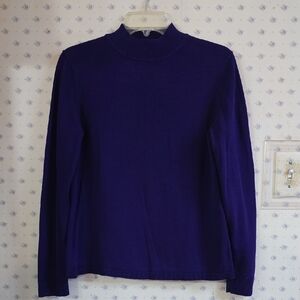 Coldwater Creek Deep Purple Turtleneck Sweater